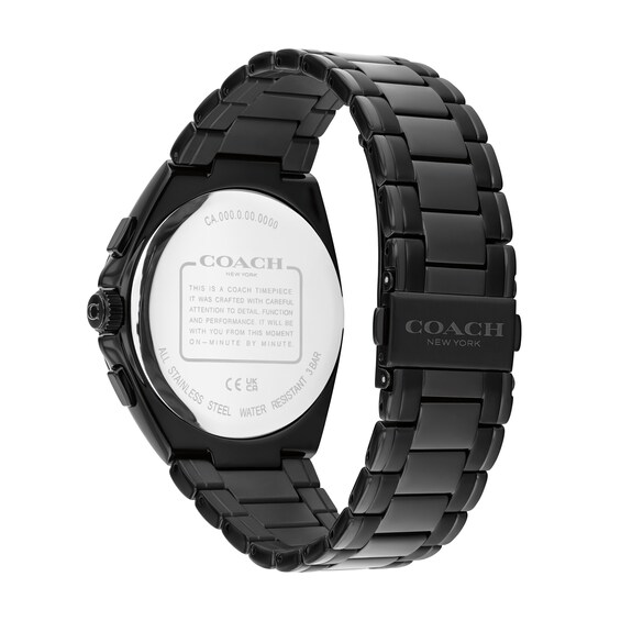 Men's Coach Jackson Black-Tone IP Stainless Steel Chronograph Watch with Black Dial (Model: 14602770)