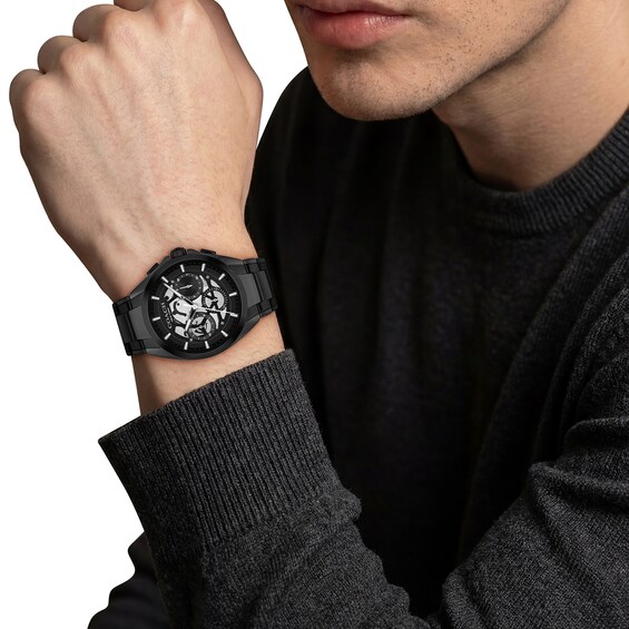 Men's Coach Jackson Black-Tone IP Stainless Steel Chronograph Watch with Black Dial (Model: 14602770)