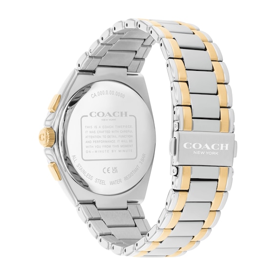 Men's Coach Jackson Gold-Tone IP and Stainless Steel Chronograph Watch with Ivory Dial (Model: 14602771)