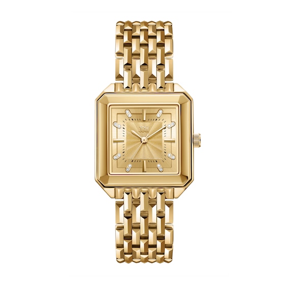 Ladies' JBW Astra 18K Gold-Plated Stainless Steel Watch with Gold-Tone Dial and Crystals (Model: J6410B)