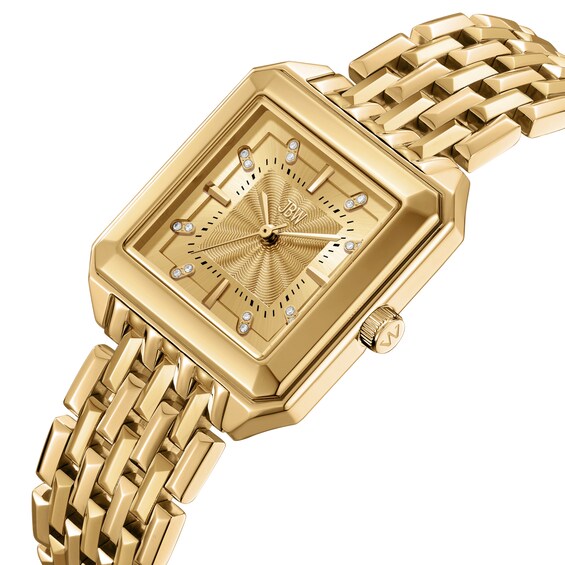 Ladies' JBW Astra 18K Gold-Plated Stainless Steel Watch with Gold-Tone Dial and Crystals (Model: J6410B)