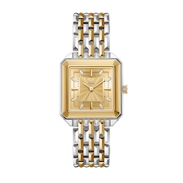 Ladies' JBW Astra Two-Tone 18K Gold-Plated and Stainless Steel Watch with Gold-Tone Dial and Crystals (Model: J6410C)