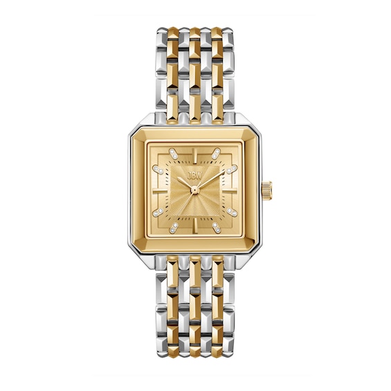 Ladies' JBW Astra Two-Tone 18K Gold-Plated and Stainless Steel Watch with Gold-Tone Dial and Crystals (Model: J6410C)
