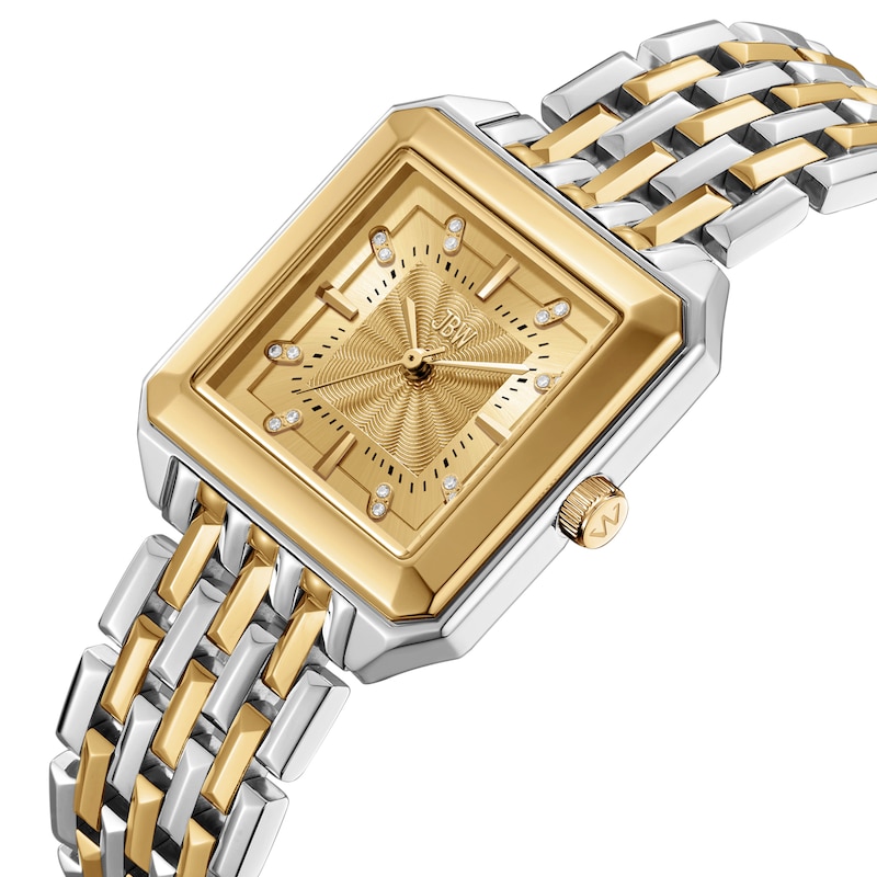Main Image 3 of Ladies' JBW Astra Two-Tone 18K Gold-Plated and Stainless Steel Watch with Gold-Tone Dial and Crystals (Model: J6410C)