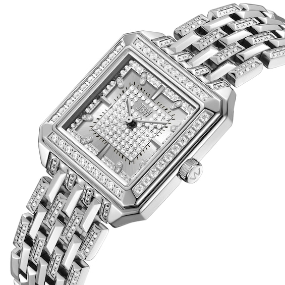 Ladies' JBW Astra Stainless Steel Watch with Silver-Tone Dial and Pavé Crystals (Model: J6411A)