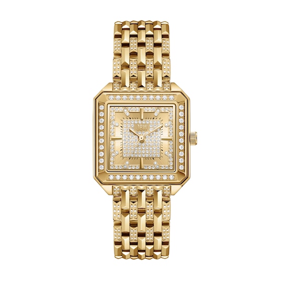 Ladies' JBW Astra 18K Gold-Plated Stainless Steel Watch with Gold-Tone Dial and Pavé Crystals (Model: J6411B)