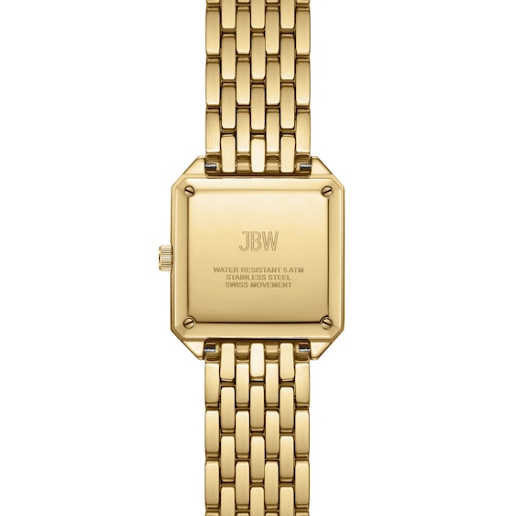 Ladies' JBW Astra 18K Gold-Plated Stainless Steel Watch with Gold-Tone Dial and Pavé Crystals (Model: J6411B)