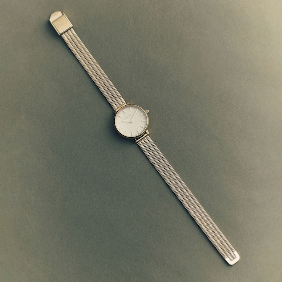 Ladies' Breda Beverly Analog Watch with Gold-Tone Dial and 18K Gold-Plated Mesh Bracelet (Model: 1760a)