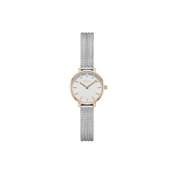 Ladies' Breda Beverly Analog Watch with Silver-Tone Dial and Stainless Steel Mesh Bracelet (Model: 1760b)