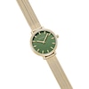 Thumbnail Image 4 of Ladies' BREDA Beverly Analog Watch with Green Dial and 18K Gold-Plated Mesh Bracelet (Model: 1760c)