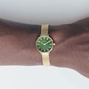 Thumbnail Image 5 of Ladies' BREDA Beverly Analog Watch with Green Dial and 18K Gold-Plated Mesh Bracelet (Model: 1760c)