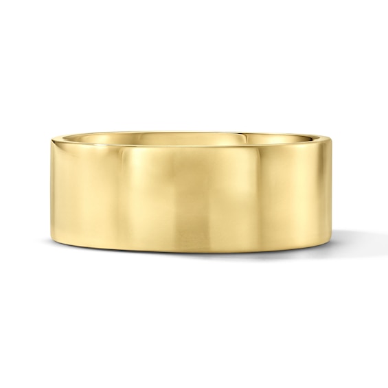 8.0mm Pipe-Cut Wedding Band in 10K Gold