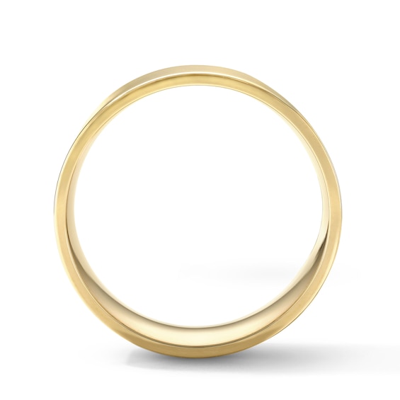 8.0mm Pipe-Cut Wedding Band in 10K Gold