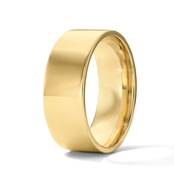 8.0mm Pipe-Cut Wedding Band in 10K Gold