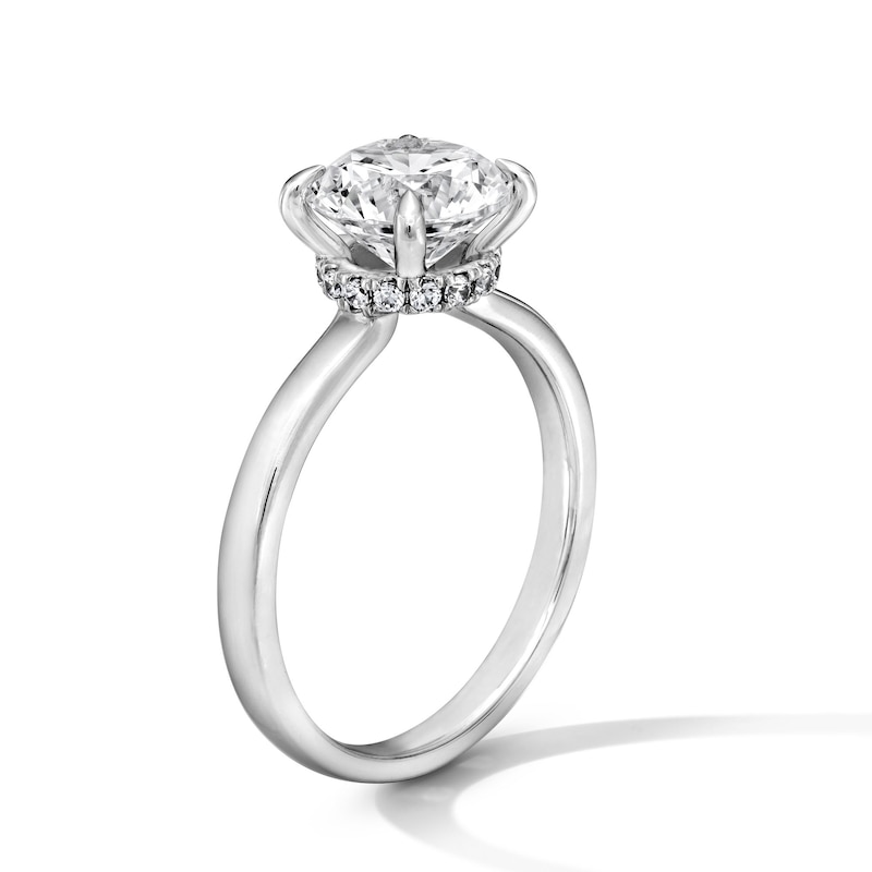 Main Image 4 of 2 CT. T.W. Certified Lab-Grown Diamond Solitaire Hidden Halo Engagement Ring in Platinum (D/IF)