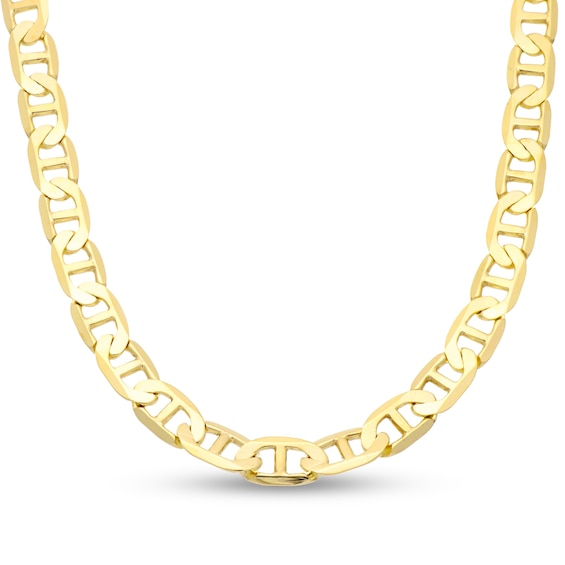 7.6mm Mariner Chain Necklace in Solid 10K Gold - 22"