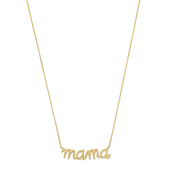 "Mama" Cursive Necklace in 10K Gold - 18"
