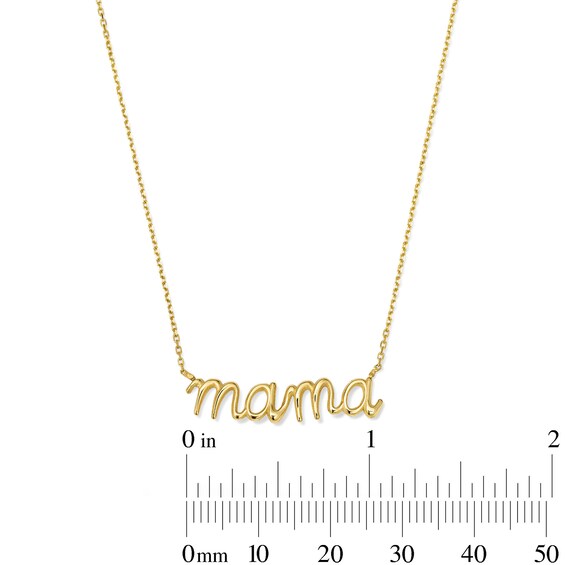 "Mama" Cursive Necklace in 10K Gold - 18"