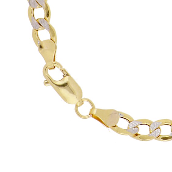 6mm Curb Chain Necklace in Hollow 10K Two-Tone Gold - 24"