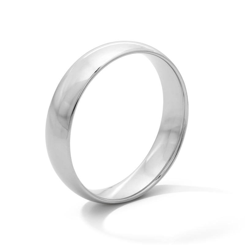 Main Image 2 of 5.0mm Dome Wedding Band in 10K White Gold