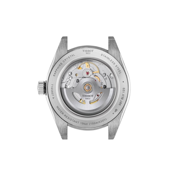 Men's Tissot Gentleman Stainless Steel Watch with Silver-Tone Dial (Model: T1658071103100)