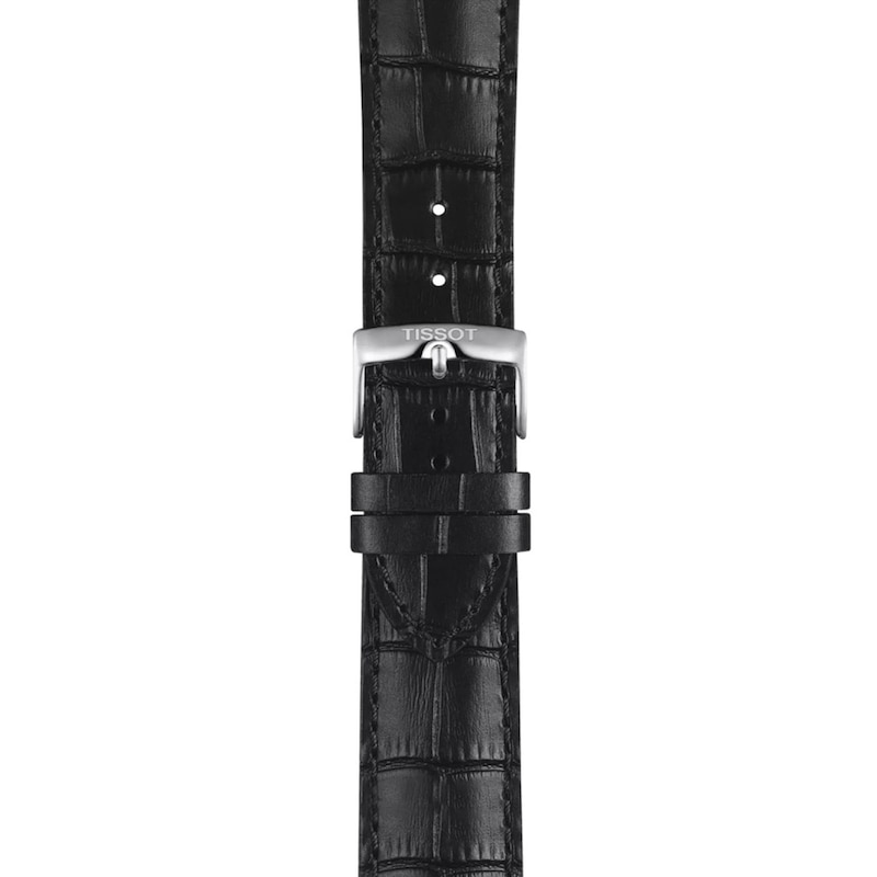 Main Image 4 of Men's Tissot Chrono L Stainless Steel Watch with Black Dial and Leather Strap (Model: T1164171605200)