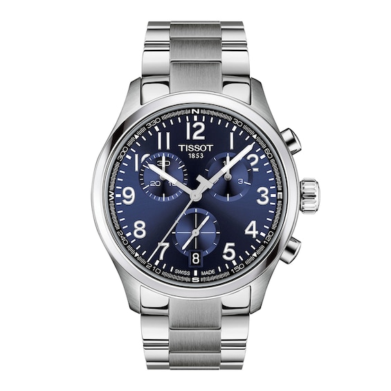 Men's Tissot Chrono L Stainless Steel Watch with Blue Dial (Model: T1164171104200)