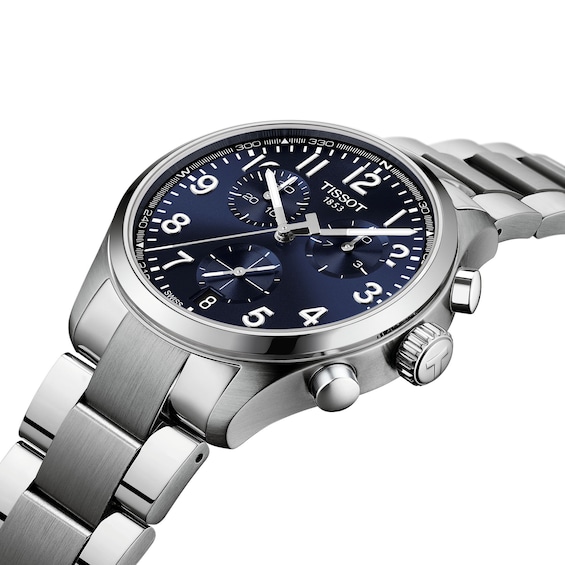 Men's Tissot Chrono L Stainless Steel Watch with Blue Dial (Model: T1164171104200)