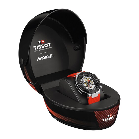 Men's Tissot T-Race MotoGP 2026 Limited Edition Chronograph Watch with Red Synthetic Strap (Model: T1414622705100)