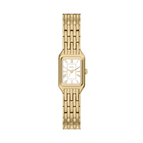 Ladies' Fossil Raquel Mini Gold-Tone Stainless Steel Watch with White Dial (Model: Es5467)