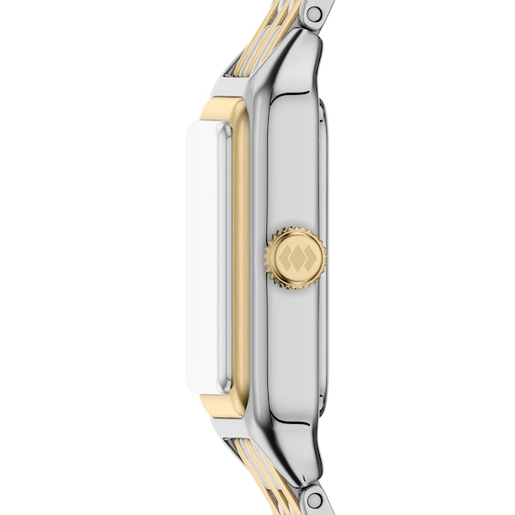 Ladies' Fossil Raquel Mini Two-Tone Stainless Steel Watch with White Dial (Model: Es5468)