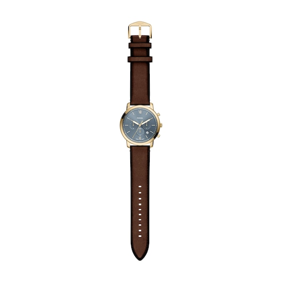 Men's Fossil Neutra Chronograph Gold-Tone Stainless Steel Watch with Blue Dial (Model: Fs6162)