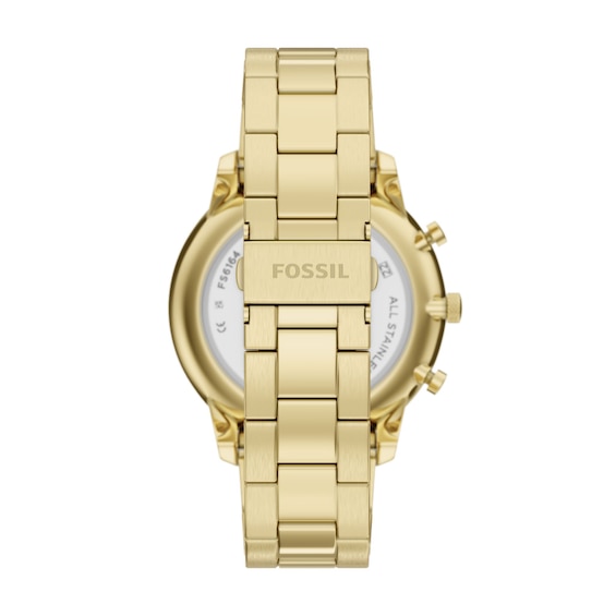 Men's Fossil Neutra Chronograph Gold-Tone Stainless Steel Watch with Green Dial (Model: Fs6164)