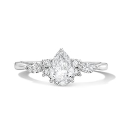 1 CT. T.W. Pear-Shaped Certified Lab-Grown Diamond Engagement Ring in 14K White Gold (F/VS2)