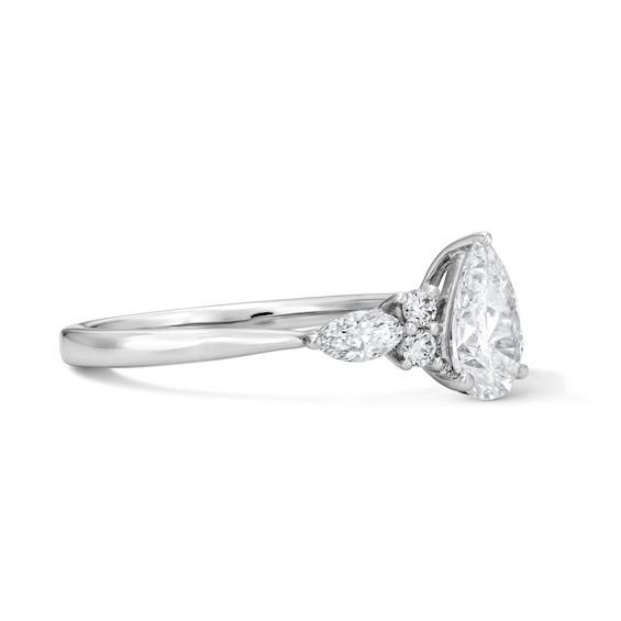 1 CT. T.w. Pear-Shaped Certified Lab-Grown Diamond Engagement Ring in 14K White Gold (F/Vs2)