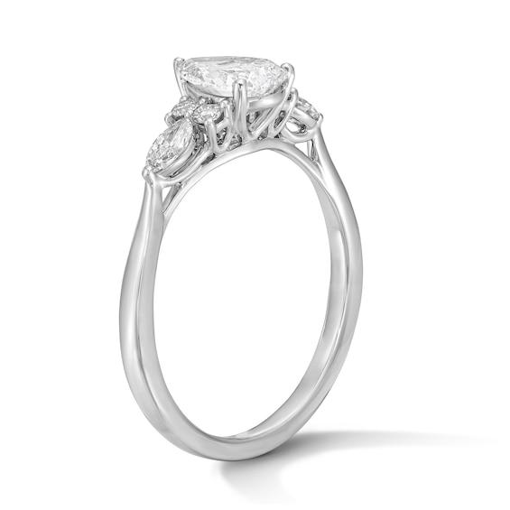 1 CT. T.w. Pear-Shaped Certified Lab-Grown Diamond Engagement Ring in 14K White Gold (F/Vs2)