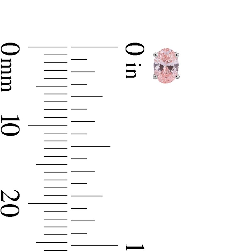 Main Image 2 of 3/4 CT. T.W. Oval Pink Lab-Grown Diamond Solitaire Necklace and Stud Earrings Set in Sterling Silver (SI2)