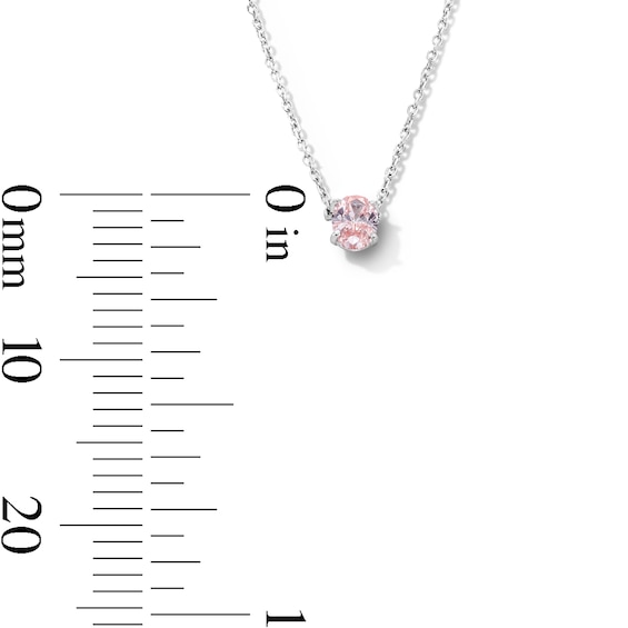 3/4 CT. T.w. Oval Pink Lab-Grown Diamond Solitaire Necklace and Stud Earrings Set in Sterling Silver (Si2)