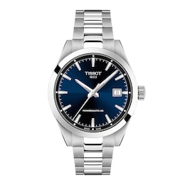 Men's Tissot Gentleman Stainless Steel Watch with Blue Dial (Model: T1658071104100)