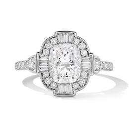 2 CT. T.W. Elongated Cushion-Cut Certified Lab-Grown Diamond Frame Engagement Ring in 14K White Gold (F/VS2)