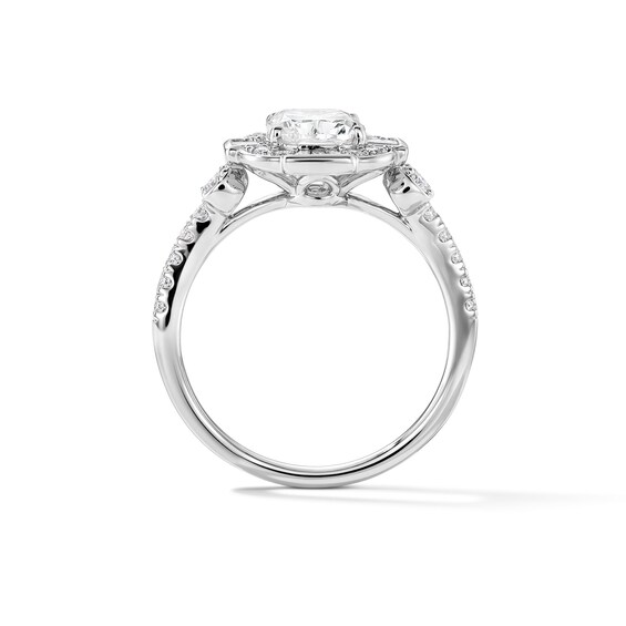 2 CT. T.w. Elongated Cushion-Cut Certified Lab-Grown Diamond Frame Engagement Ring in 14K White Gold (F/Vs2)