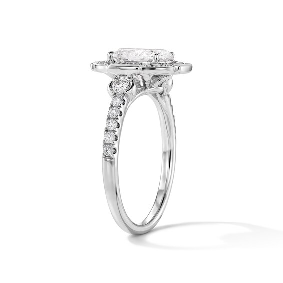 2 CT. T.w. Elongated Cushion-Cut Certified Lab-Grown Diamond Frame Engagement Ring in 14K White Gold (F/Vs2)