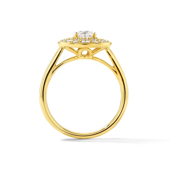 1 CT. T.w. Certified Lab-Grown Diamond Double Circle Frame Engagement Ring in 14K Gold (F/Vs2)