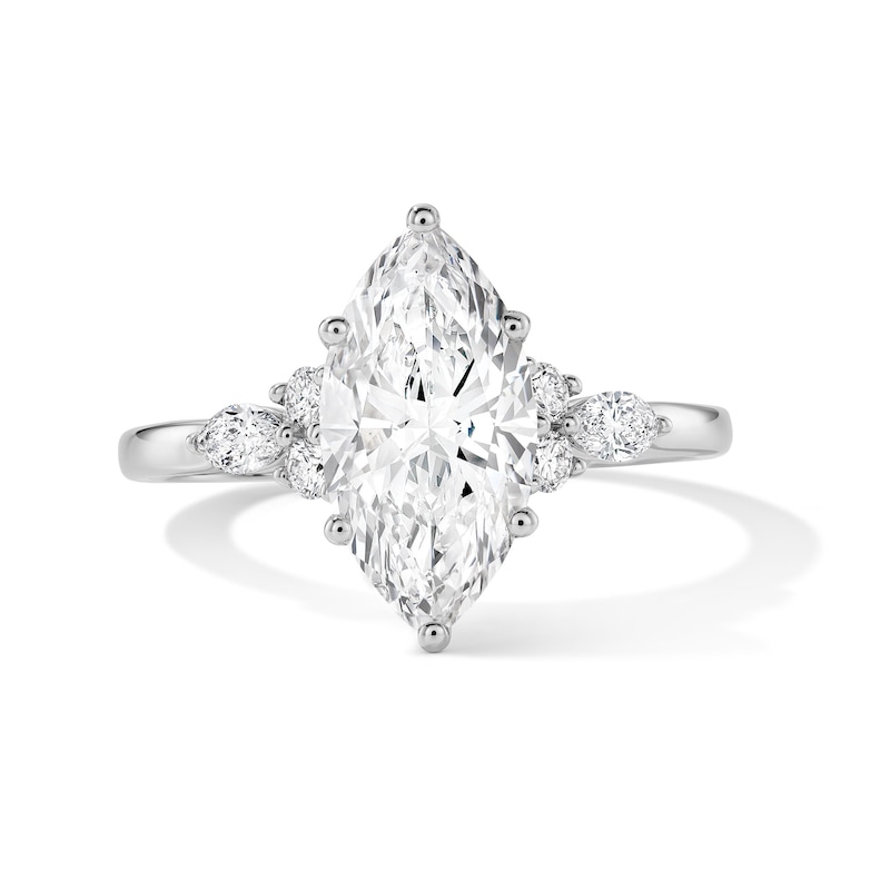 Main Image 1 of 2-1/4 CT. T.W. Marquise-Cut Lab-Grown Diamond Engagement Ring in 14K White Gold (F/VS2)