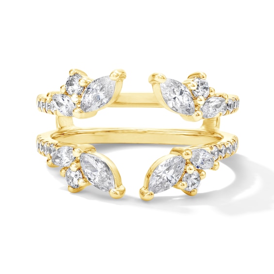 1-1/2 CT. T.w. Marquise-Cut Lab-Grown Diamond Floral Enhancer Ring in 14K Yellow Gold (F/Vs2)