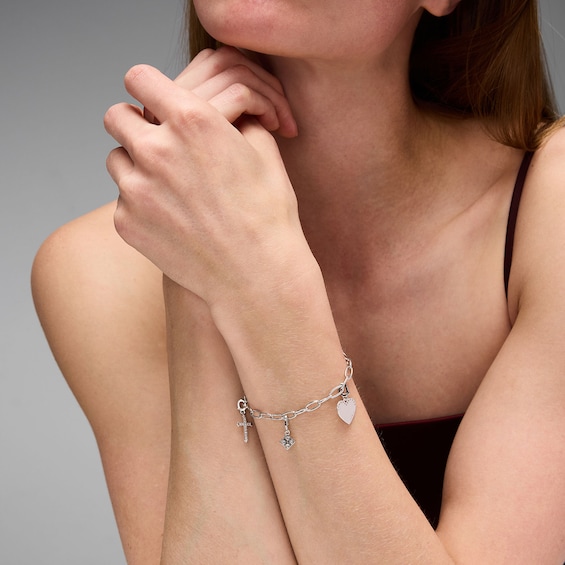 Amethyst Cluster Necklace Charm in Sterling Silver