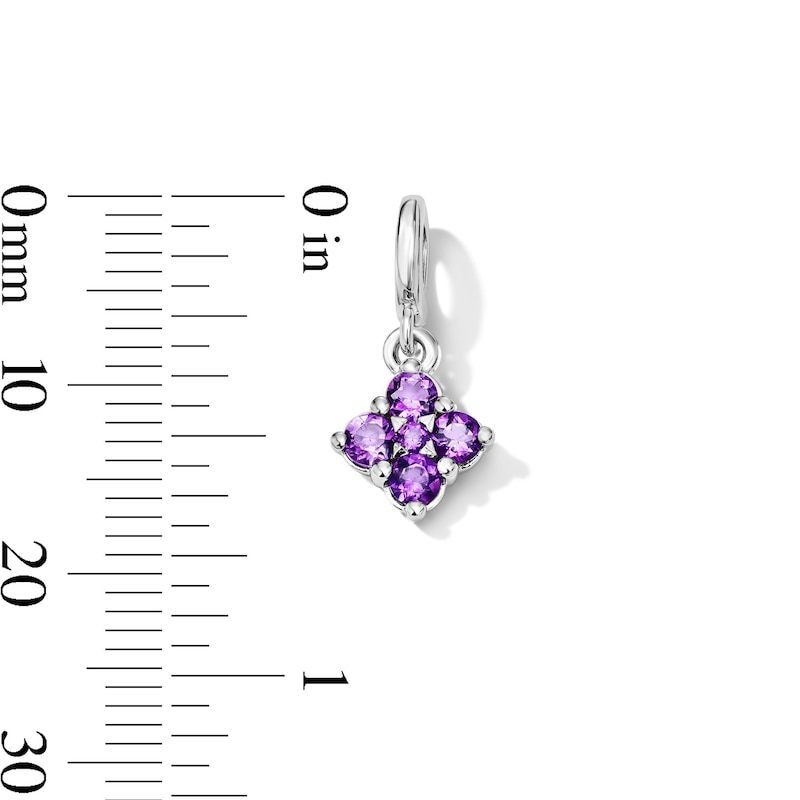 Main Image 3 of Amethyst Cluster Necklace Charm in Sterling Silver