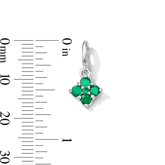 Emerald Cluster Necklace Charm in Sterling Silver