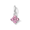 Thumbnail Image 1 of Pink Tourmaline Cluster Necklace Charm in Sterling Silver