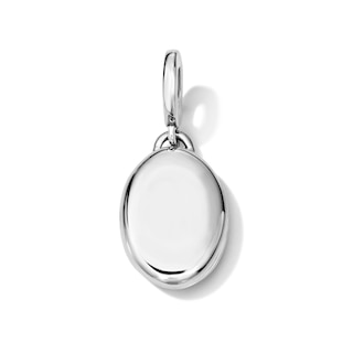 Oval Locket Necklace Charm in Sterling Silver